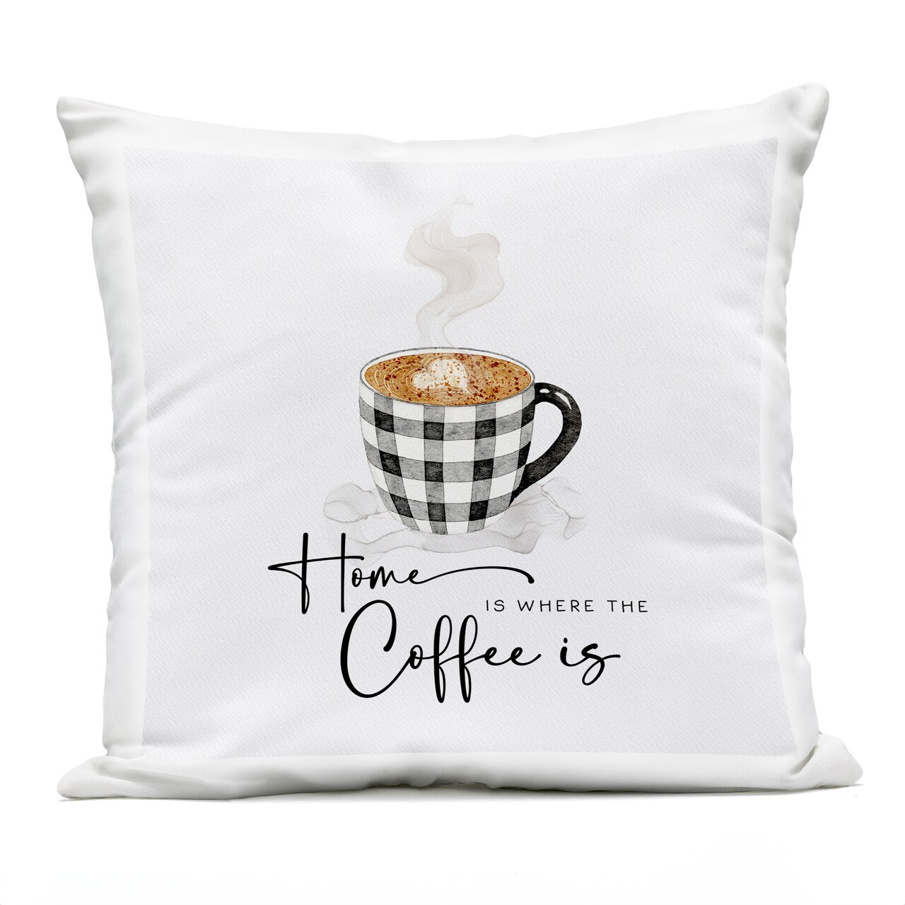 Stupell Industries Where The Coffee Is Outdoor Printed Pillow, design by Joy Hall, 18 x 7 x 18